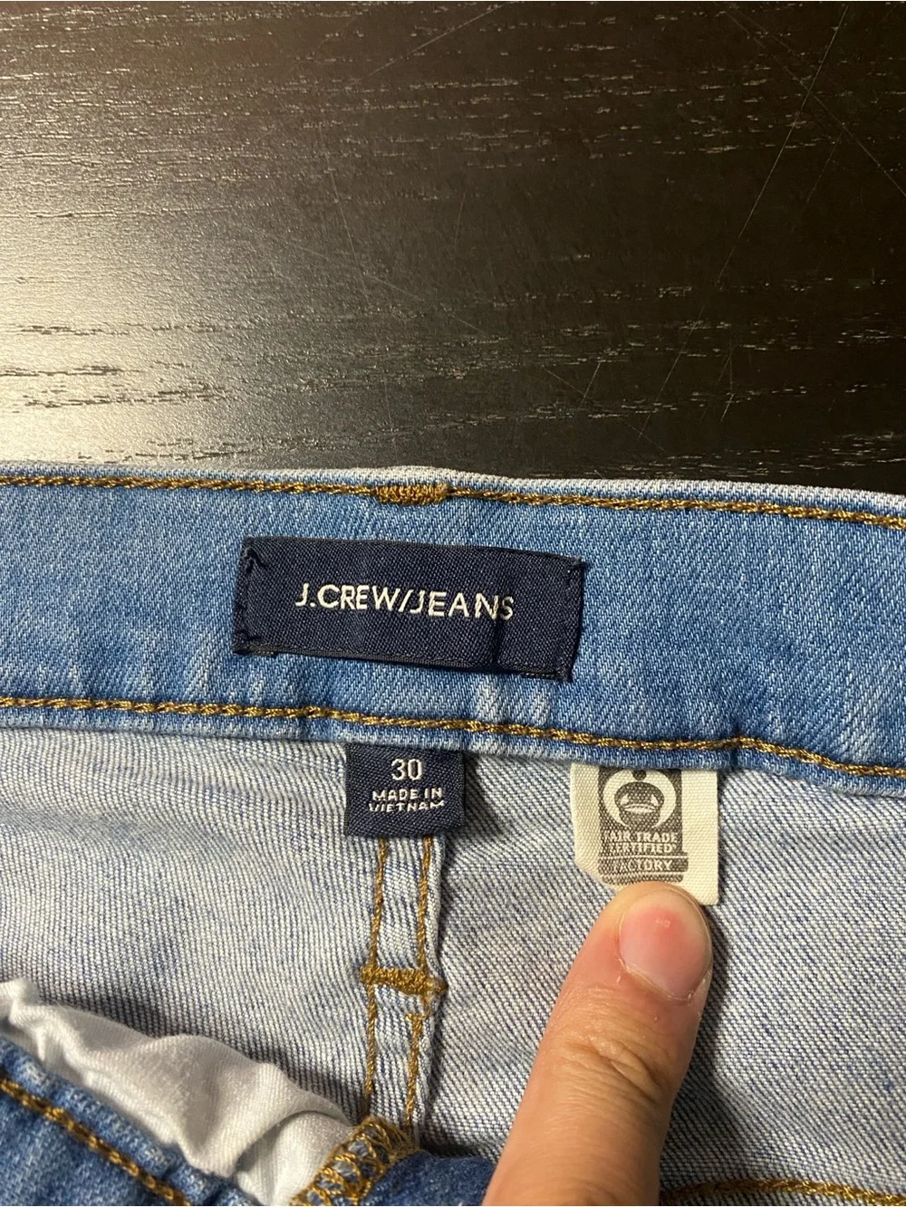 J. Crew Light Blue Distressed Jeans with Frayed Hem